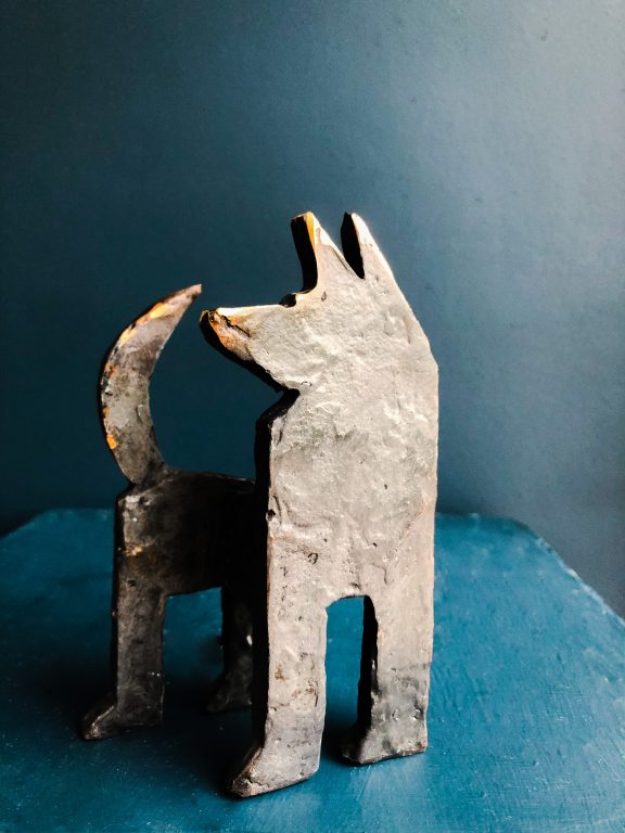 Bronze Dog by Seamus Connolly for Kilbaha Gallery