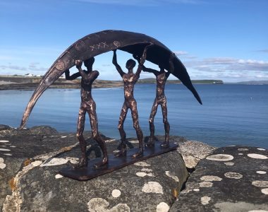 Clodagh Redden Bronze Curragh for Kilbaha Gallery
