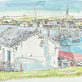 Boat House Kilkee Fronting the West End by Ruth Wood Exclusive to Kilbaha Gallery