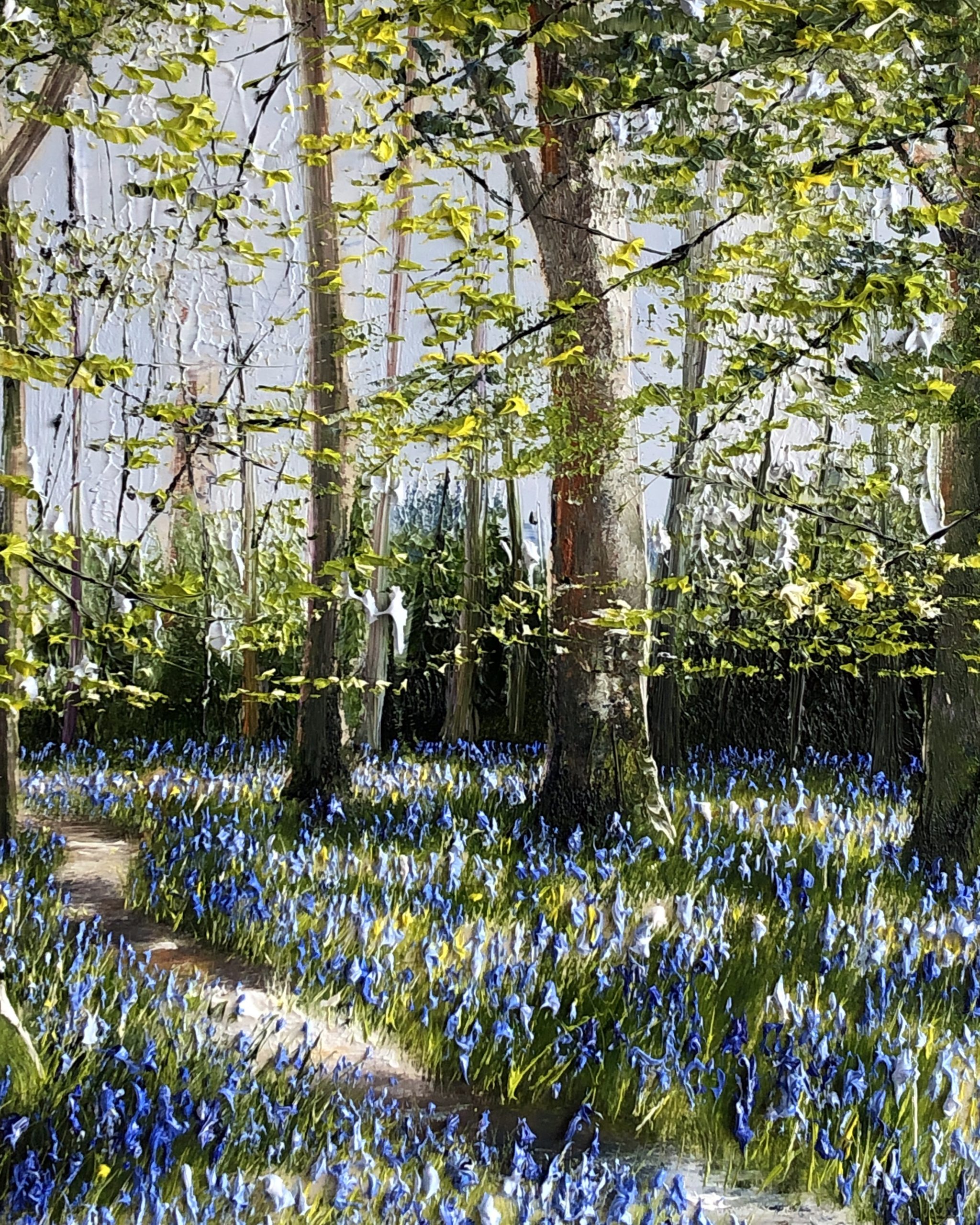 Bluebells and Celandines by Mark Eldred for Kilbaha Gallery