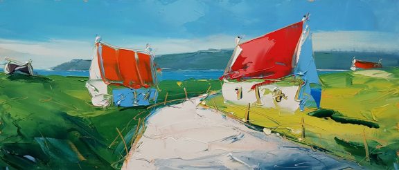 Loop Head Cottages by David Coyne for Kilbaha Gallery Buy Irish Art Online