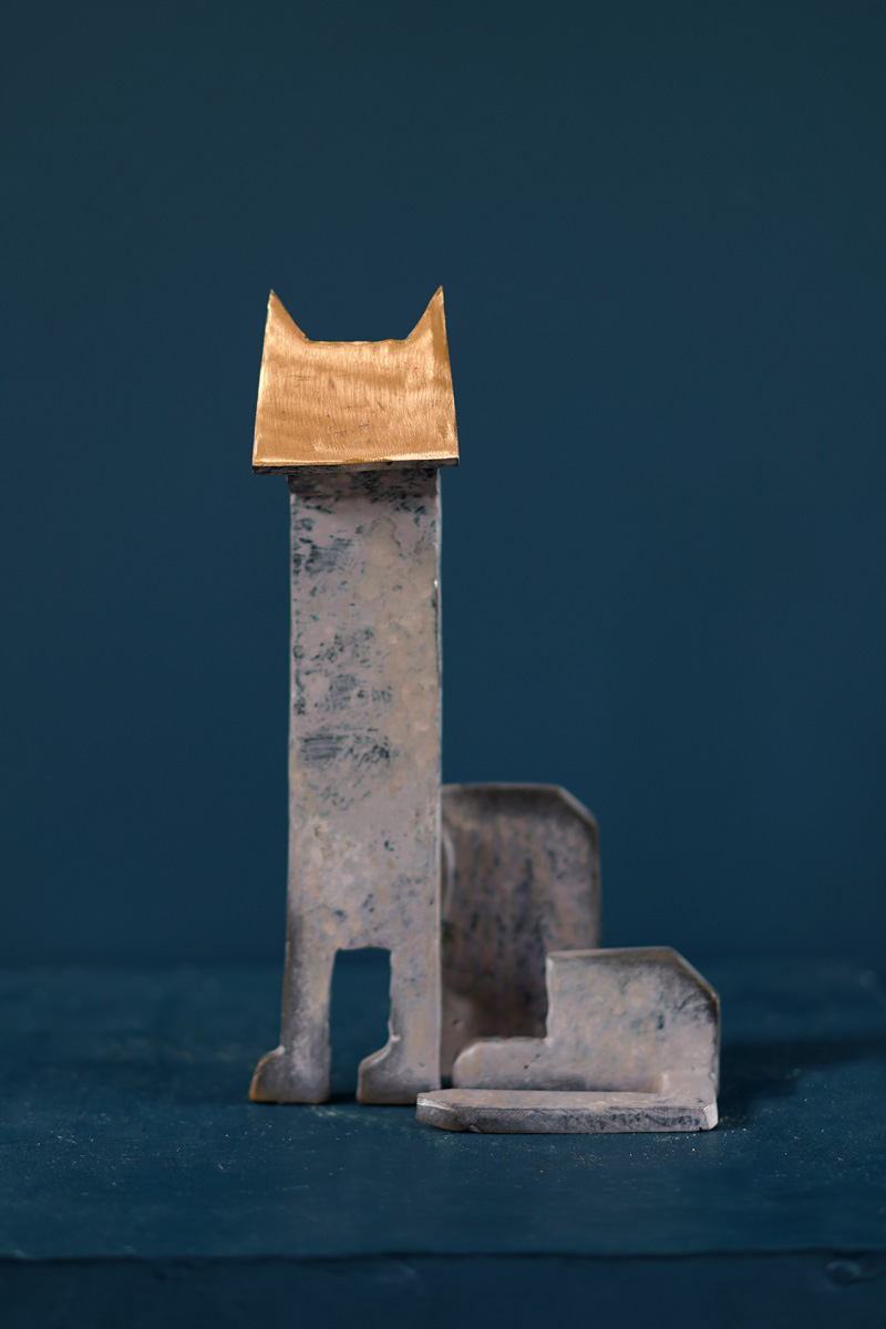 Bronze Cat Pink by Seamus Connolly for Kilbaha Gallery Buy Irish Art Online