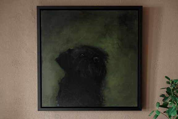 Small Dog on Green by Heidi Wickham for Kilbaha Gallery