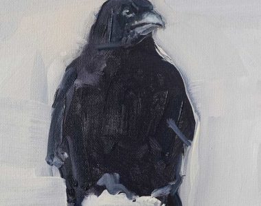 Snow Crow 1 2021 - by kaye Maahs for Kilbaha Gallery Buy irish Art Online