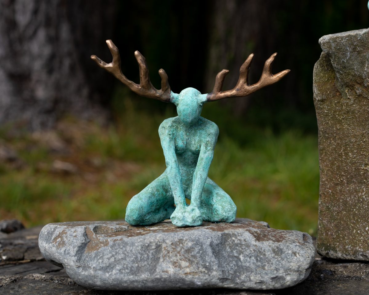 Horned Goddess Bronze Figure (kneeling) Kilbaha Gallery Ireland’s