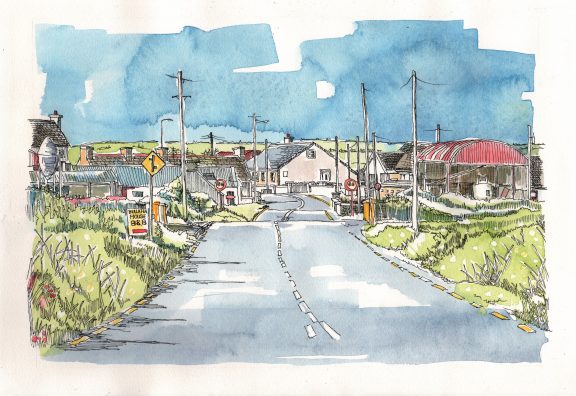 Bealaha Village, Co Clare. 29.7 x 42.0 cm.