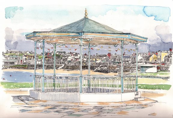The Bandstand, Fronting the Promenade, Kilkee, Co. Clare. 46.5 x 62.5 cm.