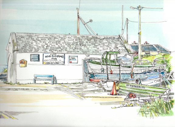 The Boathouse, Kilkee, Co. Clare. 29.7 x 42.0 cm.