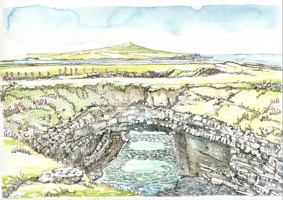 The Bridges of Ross, Co. Clare. 29.7 x 42.0 cm.