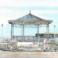The bandstand and Georges Head, Kilkee Co Clare. 46.5 x 62.5 cm.