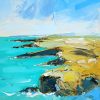 George's Head Kilkee Oil Painting Seascape Cliffs by David Coyne for Kilbaha Gallery Irish Art