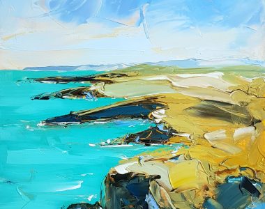 George's Head Kilkee Oil Painting Seascape Cliffs by David Coyne for Kilbaha Gallery Irish Art