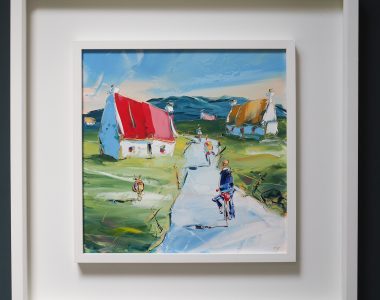 Villagers David Coyne village cottages- oil painting - Kilbaha Gallery