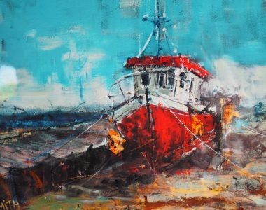 fishing boat by Danny Vincent Smith PRINT, irish gift, art, prints, kilbaha gallery