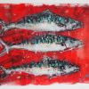 Three Mackerel by Danny Vincent Smith PRINT, irish gift, art, prints, kilbaha gallery