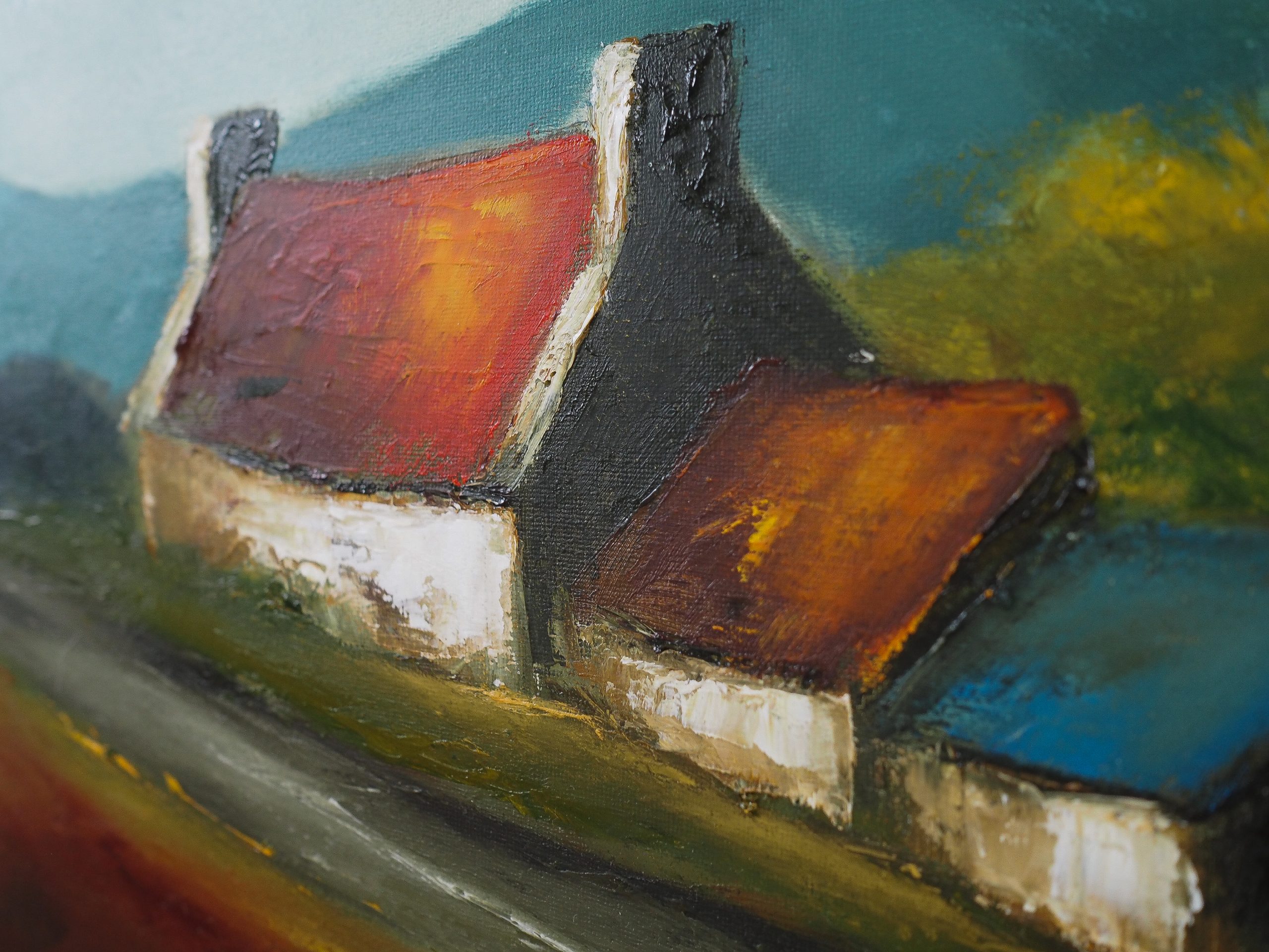 Roadside oil painting Padraig McCaul WAW Irish art cottage gift Kilbaha Gallery Clare