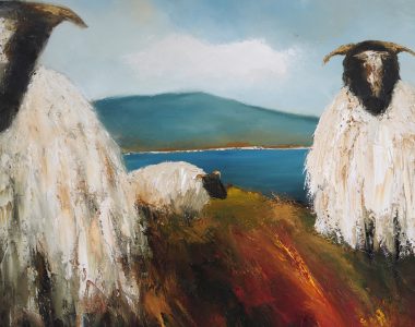 Padraig McCaul Painting Sheep West of Ireland WAW
