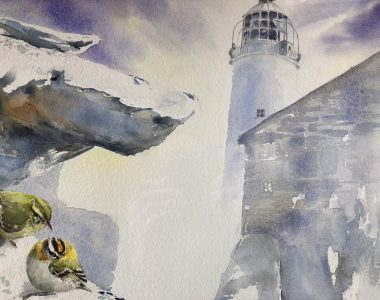Phil Brennan Carrigaholt Harbour Watercolour Original Painting Kilbaha Gallery Irish Art