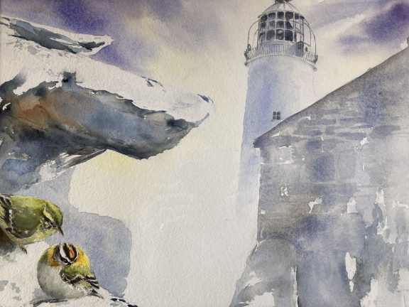 Phil Brennan Carrigaholt Harbour Watercolour Original Painting Kilbaha Gallery Irish Art