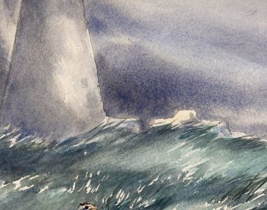 Phil Brennan Carrigaholt Harbour Watercolour Original Painting Kilbaha Gallery Irish Art