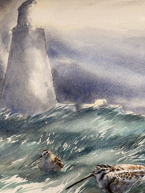 Phil Brennan Carrigaholt Harbour Watercolour Original Painting Kilbaha Gallery Irish Art