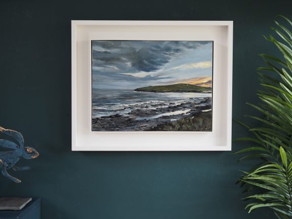 Kilbaha Bay by D seascape painting in oils for Kilbaha Gallery Irish art