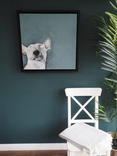 Heidi Wickham dog painting for Kilbaha Gallery animals Irish art gallery in Clare