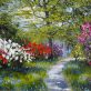 Azaleas, Rhododendron and bluebells oil painting by Mark Eldred for Kilbaha Gallery Irish Art