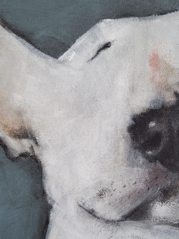 Heidi Wickham dog painting for Kilbaha Gallery animals Irish art gallery in Clare
