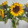 Sunflowers oil painting by Bairbre Duggan Flowers Oils Irish Art Gallery Ireland Interiors