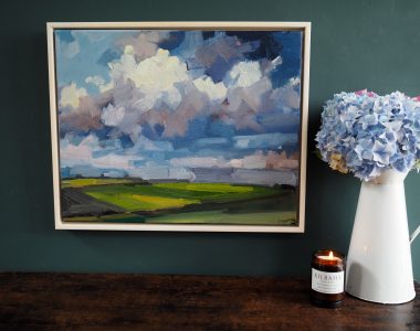 Big Clouds oil painting by Bairbre Duggan landscape clouds West of Ireland landscape painting Irish art