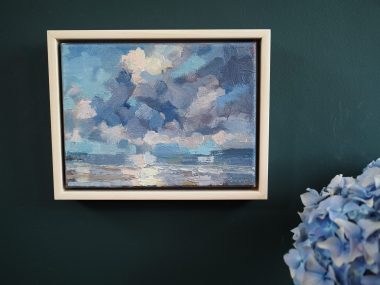 Light Break oil painting by Bairbre Duggan landscape clouds West of Ireland landscape painting Irish art