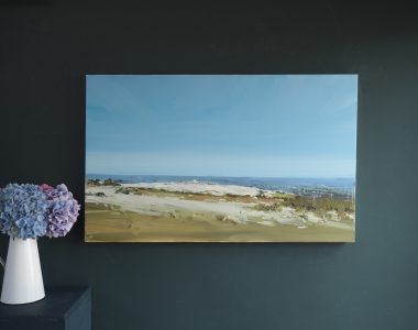 Lonesome Rock Slieve Carron Kaye Maahs seascape oil painting for Kilbaha Gallery WAW Irish art