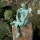 Horned God by Adam Pomeroy Bronze Sculpture on Stone Base for Kilbaha Gallery Irish Art