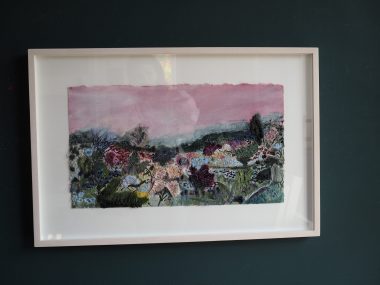 Carmel Madigan for Kilbaha Gallery Mixed Media flowers painting pink hues wild atlantic way Irish art