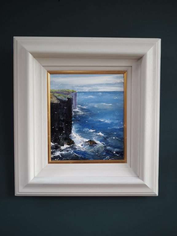 Mark Eldred Oil on canvas framed original Irish art seascape Wild Atlantic Way Clare