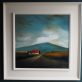 A Hard Road Padraig McCaul Red roof cottage shed landscape rural West of Ireland Moody Sky Mountains Irish art Kilbaha Gallery Clare