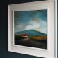 A Hard Road Padraig McCaul Red roof cottage shed landscape rural West of Ireland Moody Sky Mountains Irish art Kilbaha Gallery Clare