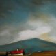 A Hard Road Padraig McCaul Red roof cottage shed landscape rural West of Ireland Moody Sky Mountains Irish art Kilbaha Gallery Clare