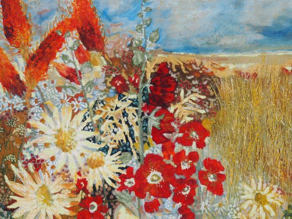 Eadaoin Harding Kemp Atlantic Garden Flowers Painting oils Irish Art West of Ireland