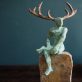 Horned God by Adam Pomeroy Bronze Sculpture on Stone Base for Kilbaha Gallery Irish Art