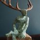 Horned God by Adam Pomeroy Bronze Sculpture on Stone Base for Kilbaha Gallery Irish Art