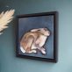 Small Hare by Heidi Wickham acrylic original animal paintings framed kilbaha gallery