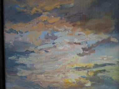 Fiona Power Dunmanus Bay Sunset II contemporary artist for Kilbaha Gallery Irish Art