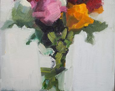 Bairbre Duggan Roses 2022 Irish Art oil on canvas painting gallery in Clare Kilbaha Gallery