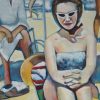Gillian Kenny Shinnors Sun Bathing Original oil painting Irish art Kilbaha Gallery