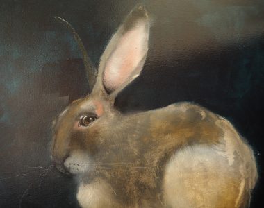 Small Hare €795 - Heidi Wickham acrylics animal paintings contemporary Irish art framed Kilbaha Gallery animals Hare