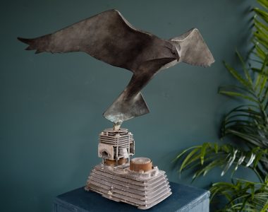 Kestrel in Bronze by Krys Pomeroy for Kilbaha Gallery Irish Art Sculpture Bird Bronze Kilbaha Gallery