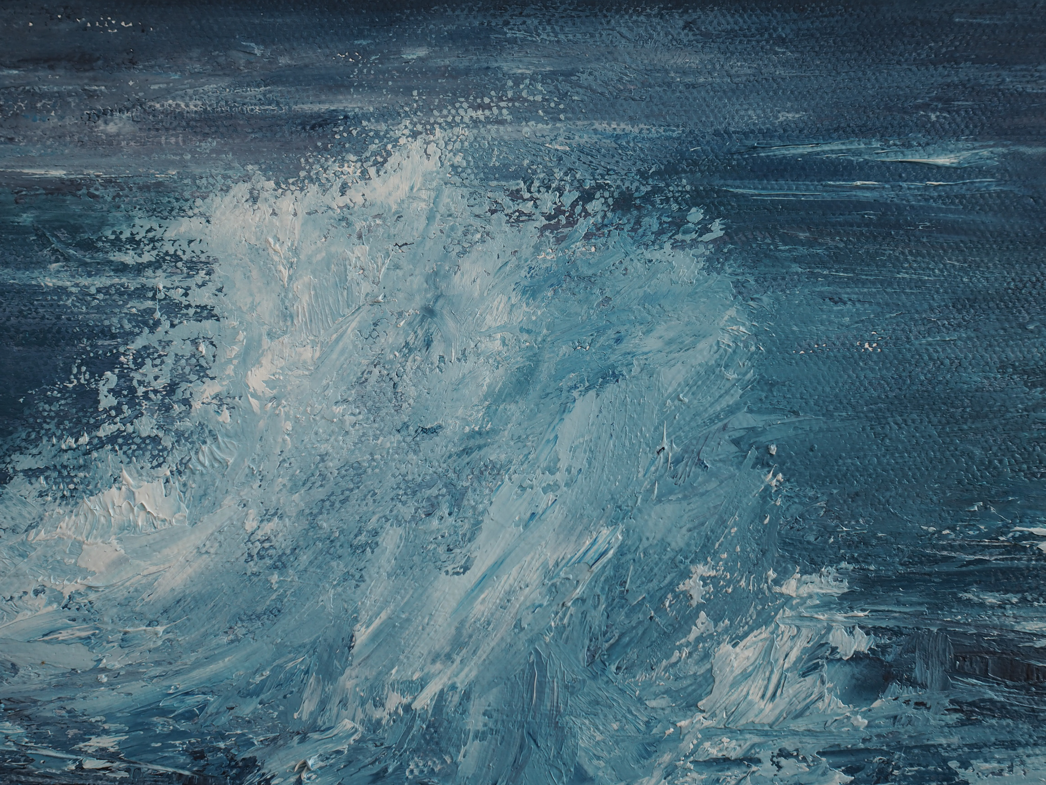 Into the Blue. II - Fiona ní Chuinn -€600 S Fiona Ni CHuinn seascape for Kilbaha Gallery Irish art painting