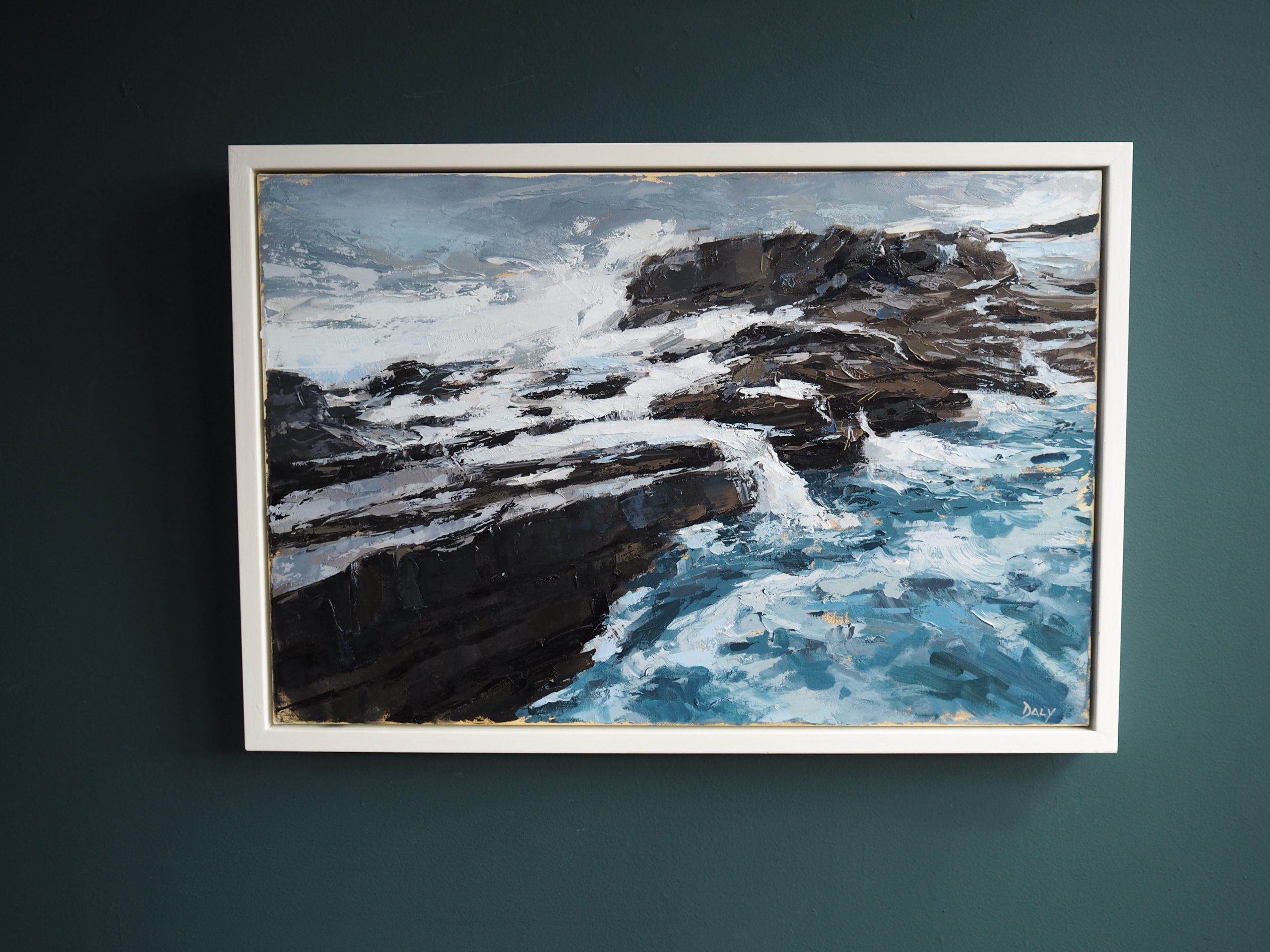 Ivan Daly Rise and Fall in Ross, seascape and rocks oil painting Irish art